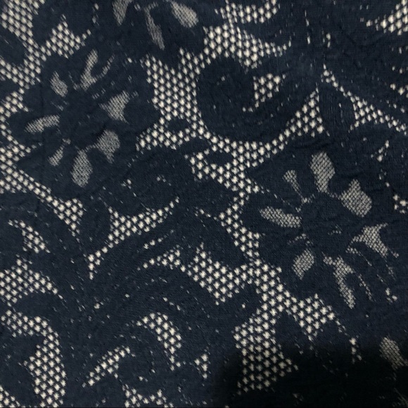 Alfred Sung Navy Lace Floral Round Neck Tee - Picture 5 of 7